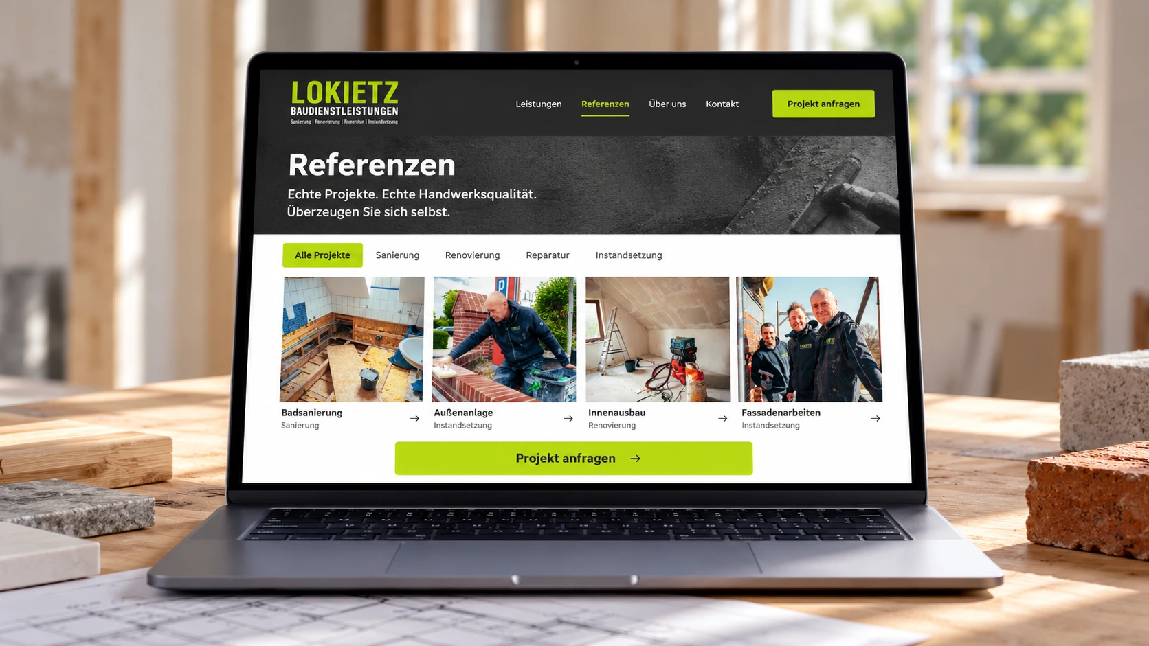 Lokietz Baudienstleistungen completed renovation projects gallery and enquiry experience