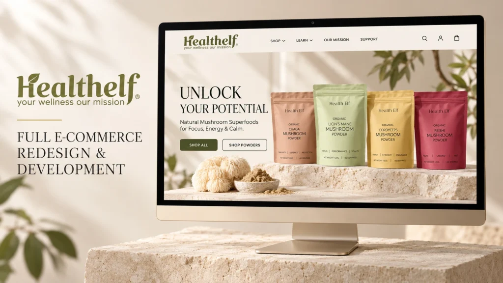 HealthElf E-commerce Website Redesign & Development